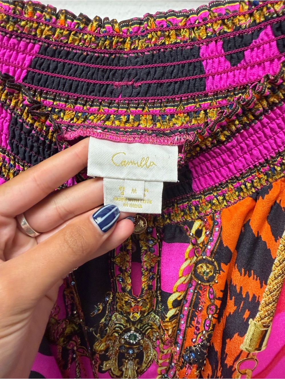 Camilla Pink, Black & Orange Beaded Mixed Print dress - Picture 2 of 5